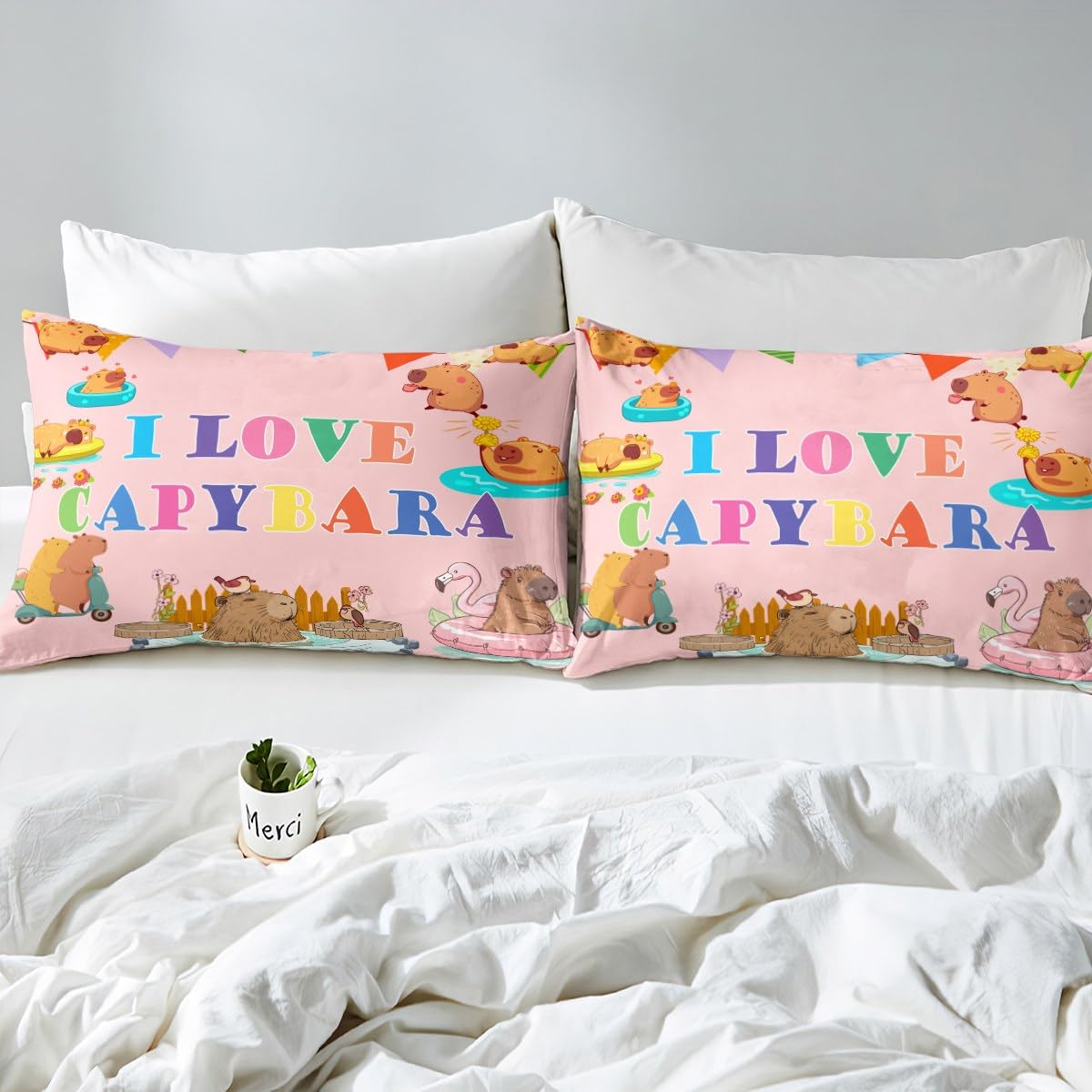Erosebridal Queen Fitted Sheet - Kawaii Penguin Winter Theme, Brushed Microfiber, 60"x80"x16"