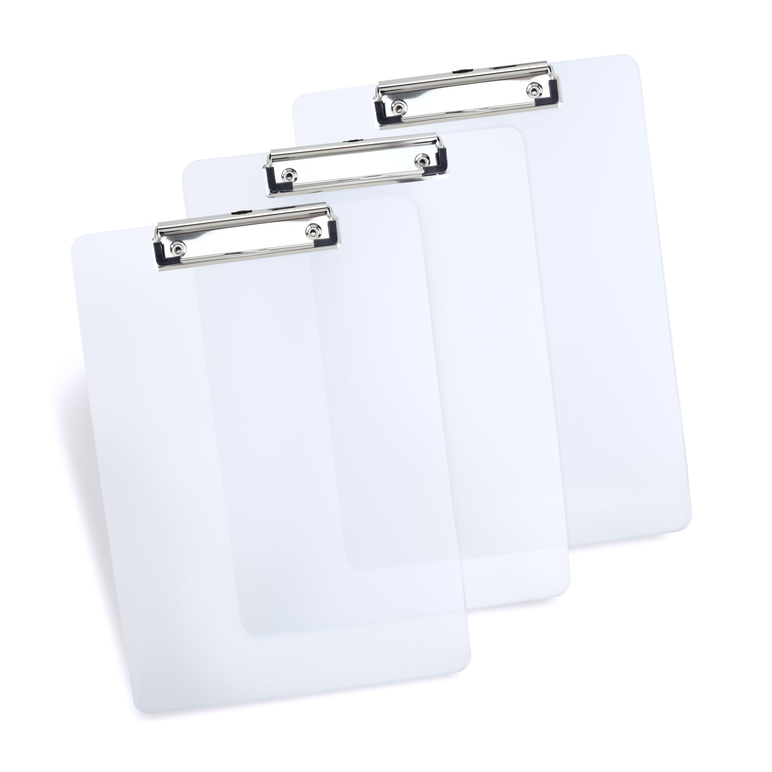 Rapesco 1824 Business Pack: 3 Clipboards, A4, Clear Frosted Transparent