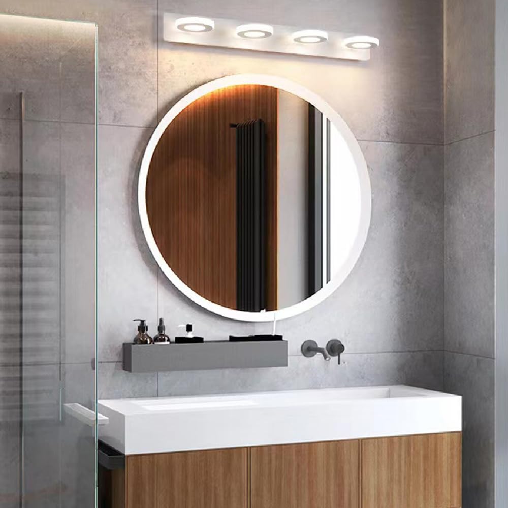 Mengjay LED 20W Spiegelleuchte Bad Spiegellampen für das Bad, Spiegellampe Badezimmer 360° Drehbar 3 Farbtemperaturen einstellbar Wandleuchte Badezimmer, Spiegelbeleuchtung Wandlampe Bad Wand Lampe
