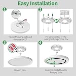 6PK 12 Inch LED Flush Mount Ceiling Light, 24W, 2520LM, 3000K/4000K/6000K CCT Selectable, Round Flat Panel Light Low Profile Ceiling Light Fitures for Hallway, Kitchen, Bedroom, Laundry Room