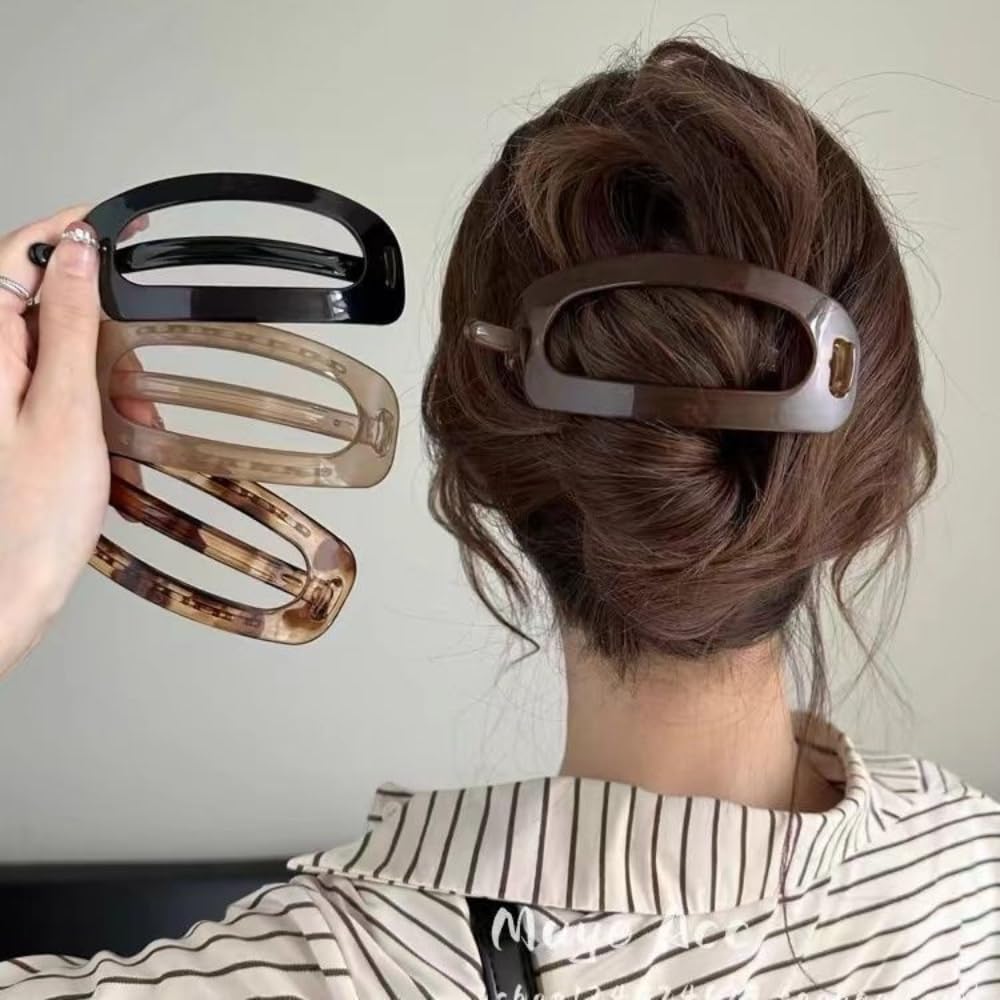 4Piece Lazy Style Hair Claw Clips Set for Women, Elegant Resin Hair Claws, Secure Hold Hair Accessories (Color B)