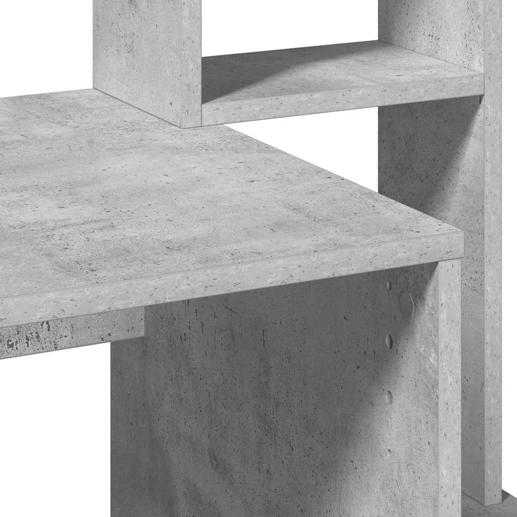 Scrivania con ripiano grigio cemento, 100 x 45 x 140 cm, in legno, grande scrivania da ufficio con spazio di archiviazione, versatile come tavolo da gioco o scrivania per computer, utilizzabile per