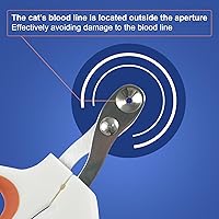 Vista 3 de Cortaúñas para gatos con orificio de corte circular. Evita cortar las uñas de mascotas en exceso. Juego profesional de recortadora de patas de hoja