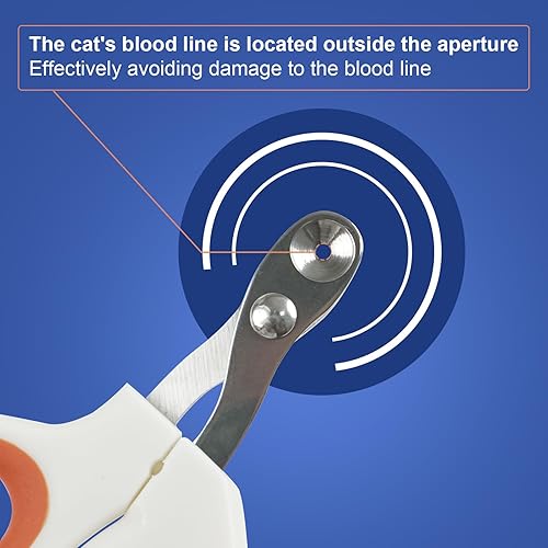 Miniatura 3 de Cortaúñas para gatos con orificio de corte circular. Evita cortar las uñas de mascotas en exceso. Juego profesional de recortadora de patas de hoja
