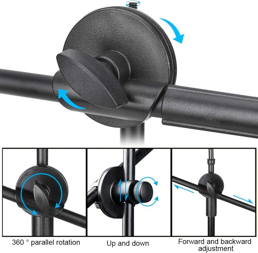 Hilitand Phone Photography Video Bracket Stand,360° Rotate Arm Overhead Low Angle Photo Live Recording Desktop Mount Stick Holder Extension Rod Pole,with 5.3-10cm Phone