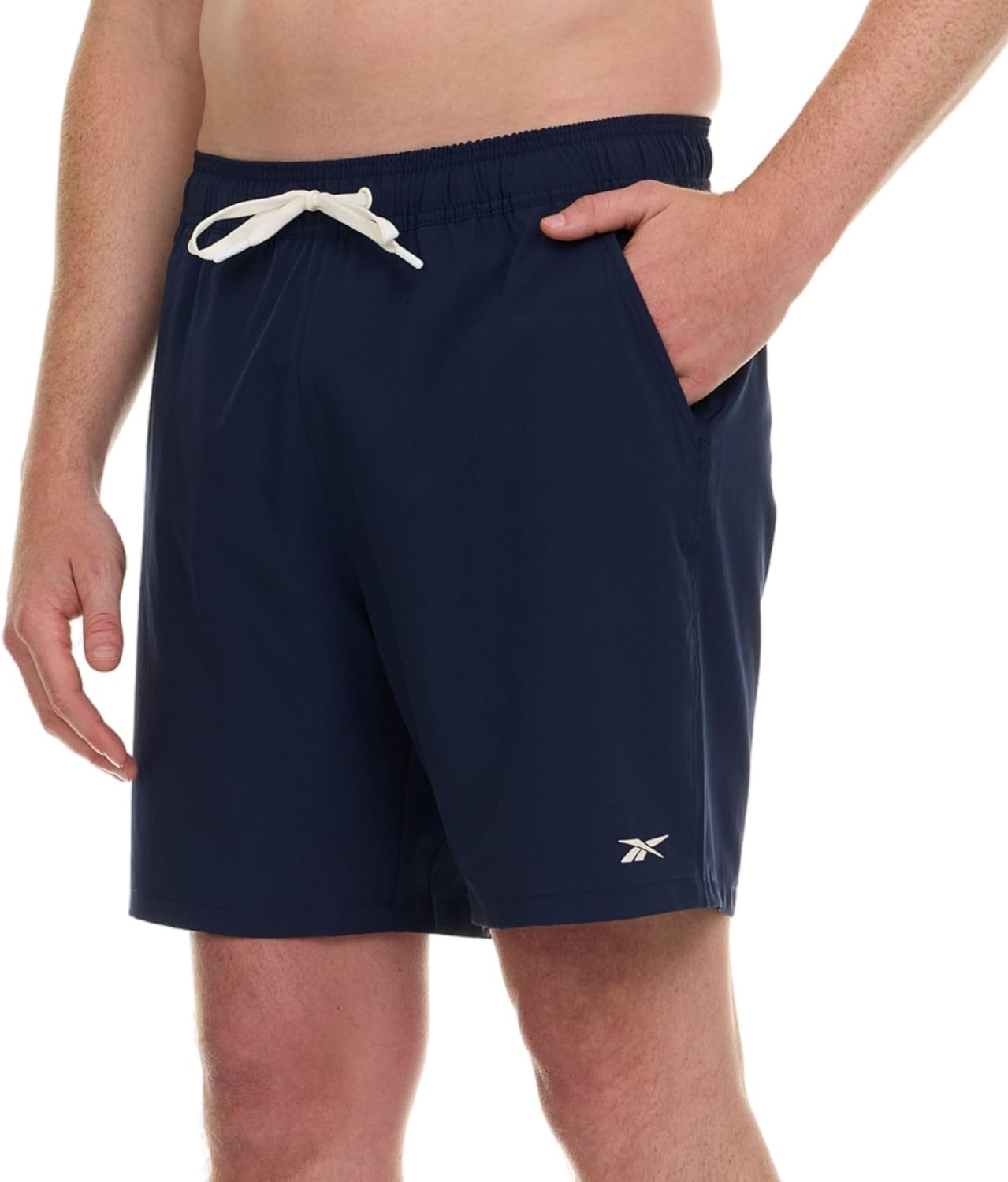 Reebok Mens Swim Trunks with Mesh Liner, 7” Inseam Quick Drying Mens Bathing Suit, Board Shorts for Swimming and Beach