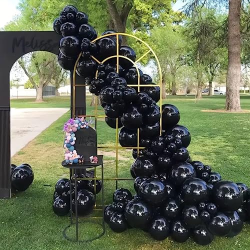 Ponamfo Black Balloons Garland Kit - 154 Pcs 5/10/12/18 Inch Latex Balloon Arch Kit as Birthday Party Balloons Gender Reveal Balloons Baby Shower Balloons Wedding Anniversary Bridal Shower Party - Thumbnail 4