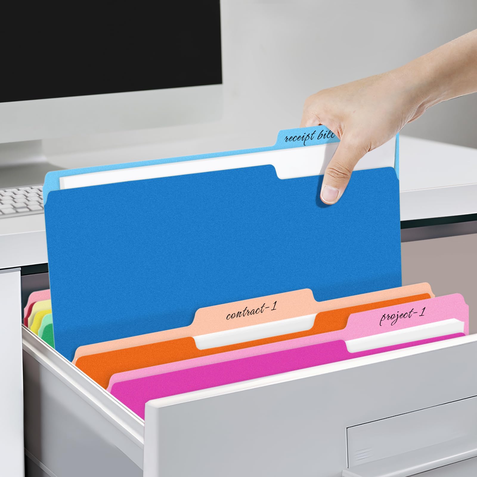 SUNEE File Folders, 30 Pack Manilla Folders 8.5 x 11, Colored File Folders Home Office School Supplies for Documents Files Paper, 6 Bright Colors: 6 Assorted Colors