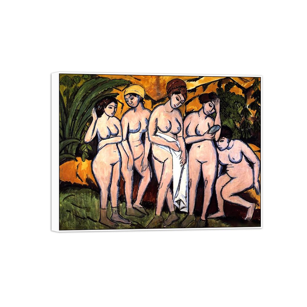 SDYSKKUG Famous Wall Art. Canvas Prints. Five Bathers.40x30cm White Frame