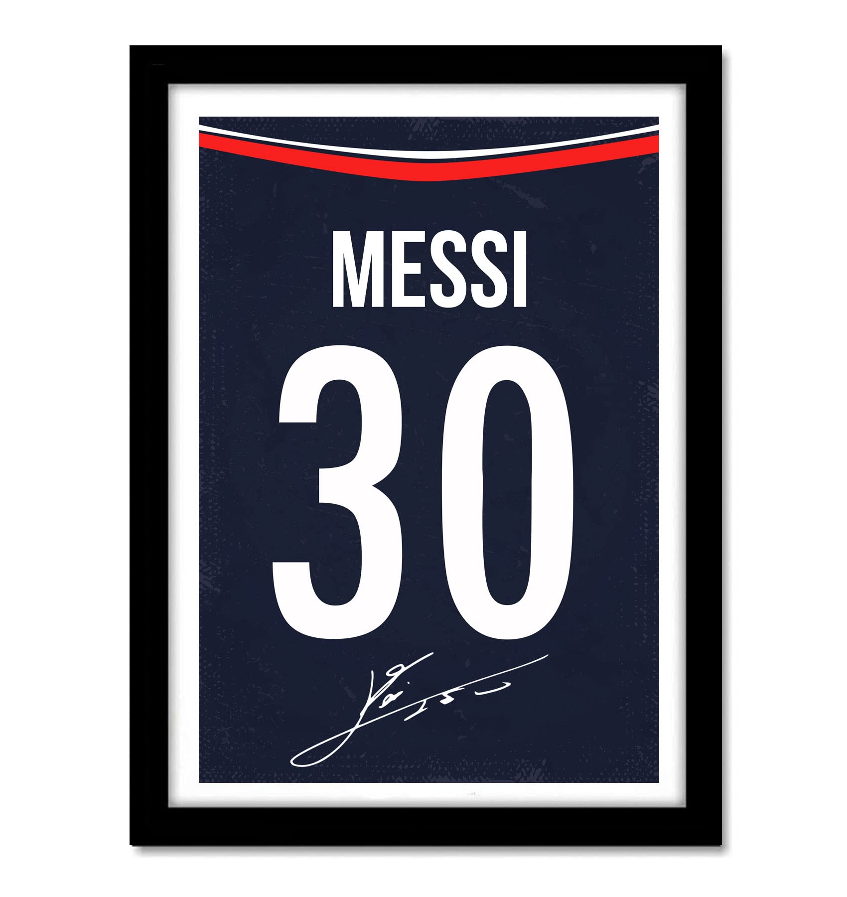 Good Hope Messi Framed Poster 10x13 Inch – Soccer Star Wall Art for Bedroom, Football Legend Decor, Gift for Fans, Boys & Men, Sports Room Decoration, Messi PSG 30 Print, Man Utd Footballers Signature Frame Posters, Football Players Photo frames