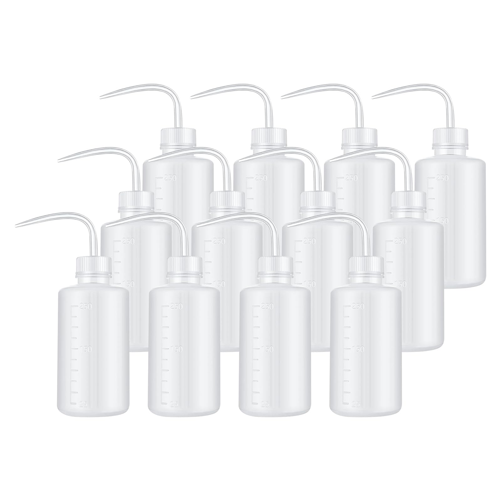 PATIKIL 12 Pcs Wash Bottle, 250ml 8oz Plastic Succulent Watering Bottle Lash Tattoo Rinse Wash Bottle with Narrow Mouth for Plant Eyelash Extensions
