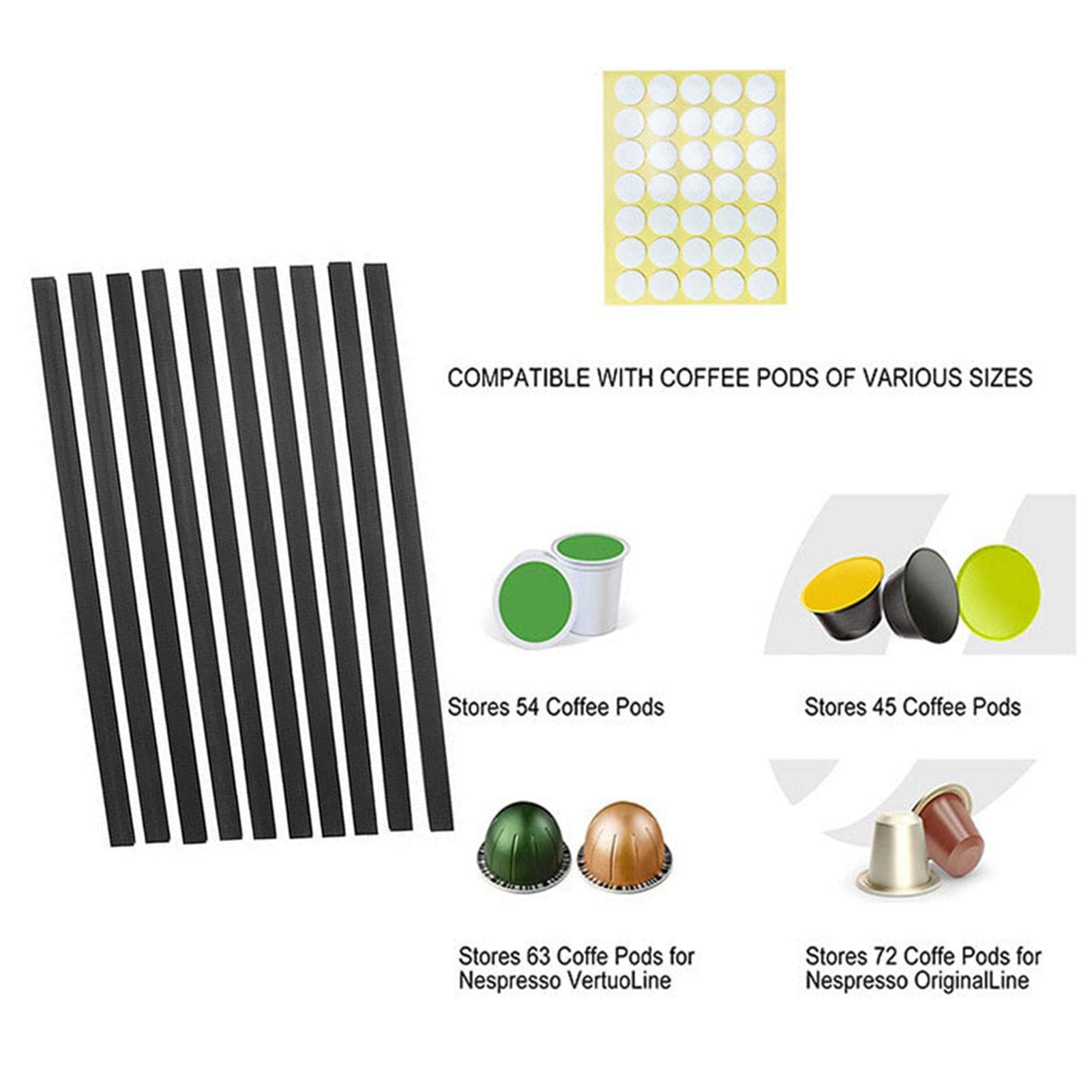 Support Mural Pour Dosettes Café GIMOCOOL - Auto-adhésif, Haute Capacité - Compatible Nespresso Et Autres
