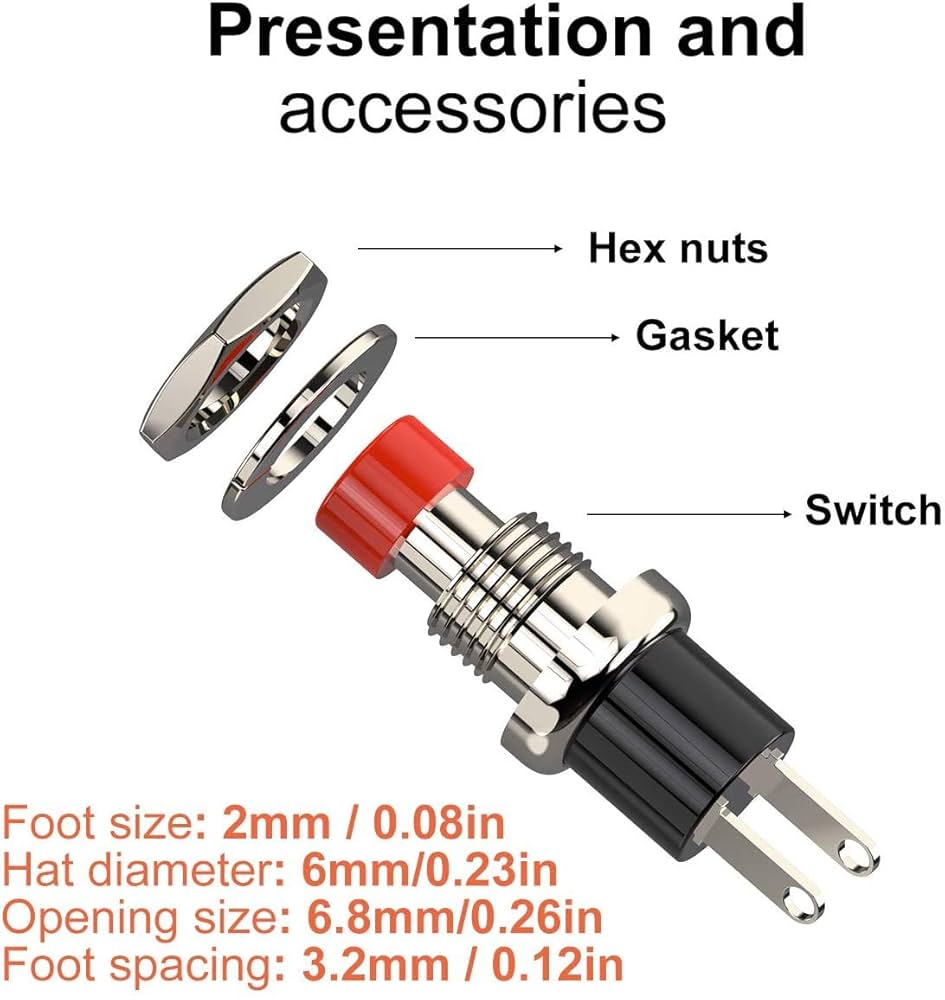 Boutons Poussoirs Momentanés 7mm - 14pcs - 250V/1A - Pour Modélisme, Circuits DIY