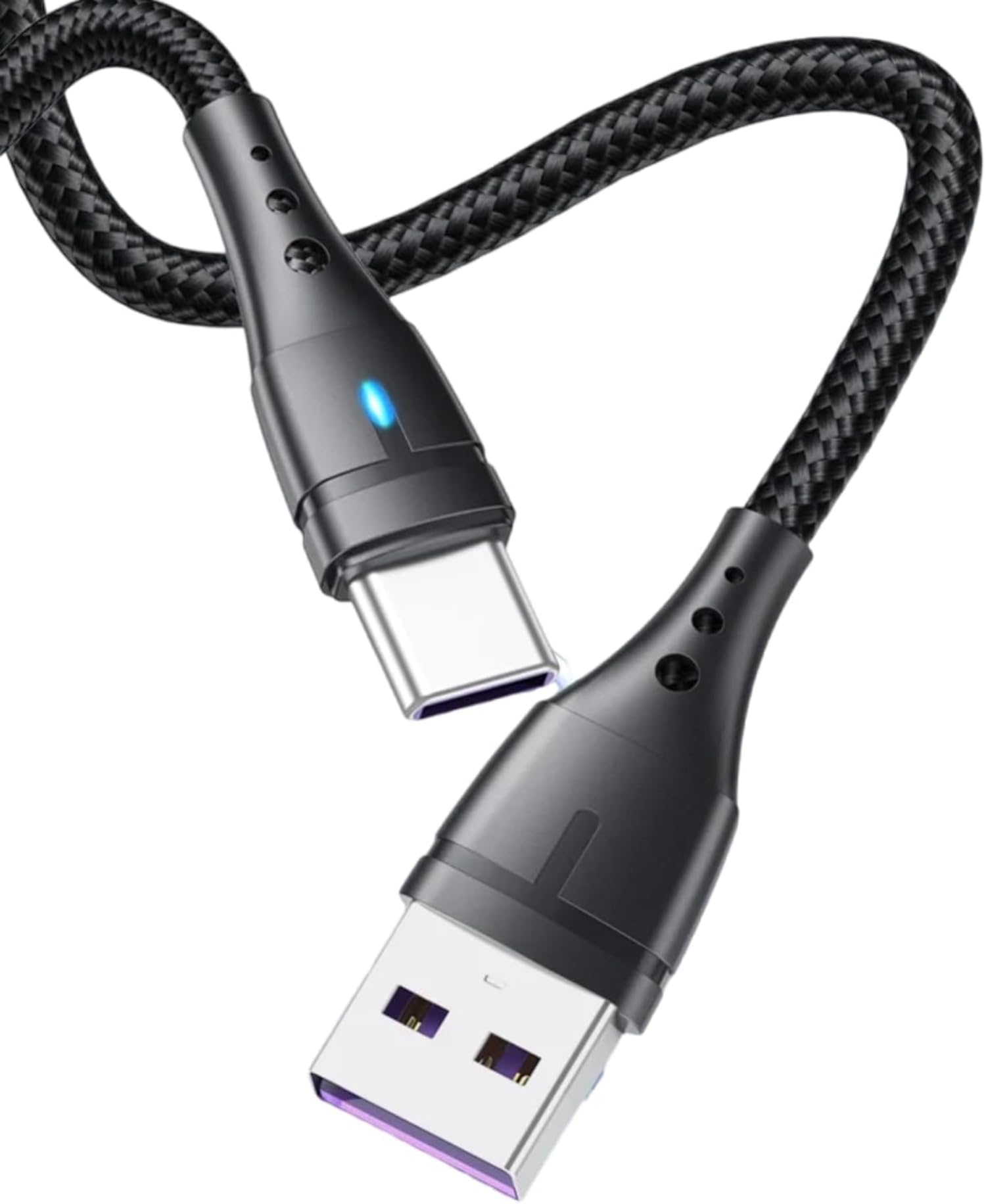 SOLDOUT 120W 6A USB Type C Fast Charging Cable Cables Data Line Transfer Cord for any Mobile Phone Devices (Black, 100cm)