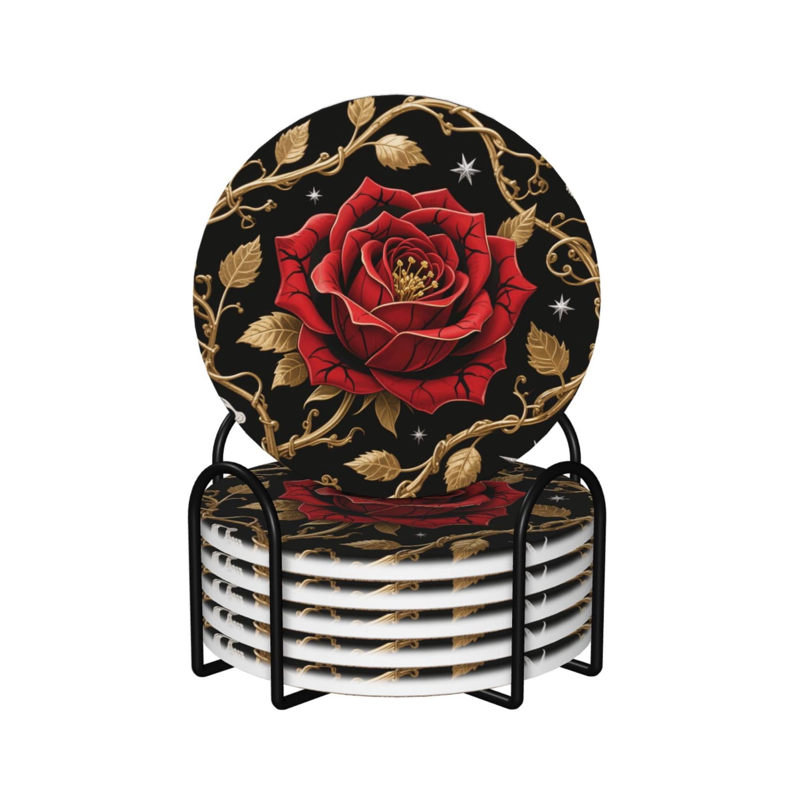 Dessous de verre céramique liège contre les taches, style gothique