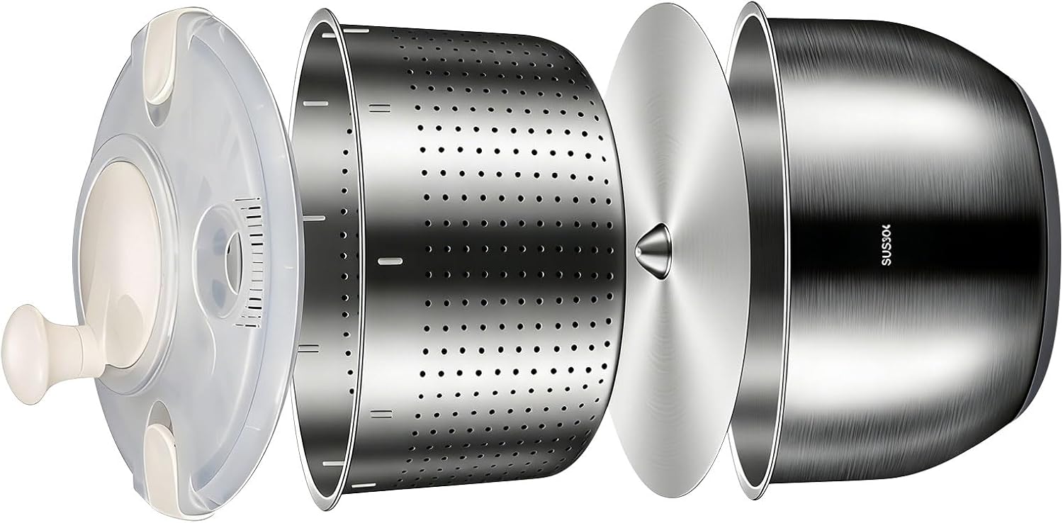 Modern Kitchen Tool 304 Stainless Steel Salad Dryer for Easy Mealprep and Plant and Fruit Dryer