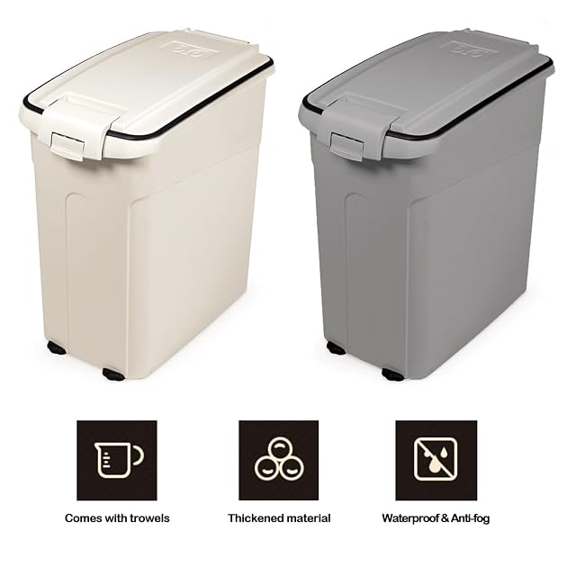 Foto 3 de 6 de BPS Contenedor de Comida para Mascotas Caja de Alimentos Pienso 54L Tapa Abatible Hermética con Pala…