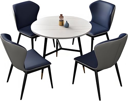 Miniatura 18 de YVYKFZD Juego de mesa y silla para sala de recepción de oficina, mesa redonda de conferencias para 4, mesa de centro compacta, juego de mesa de Gris