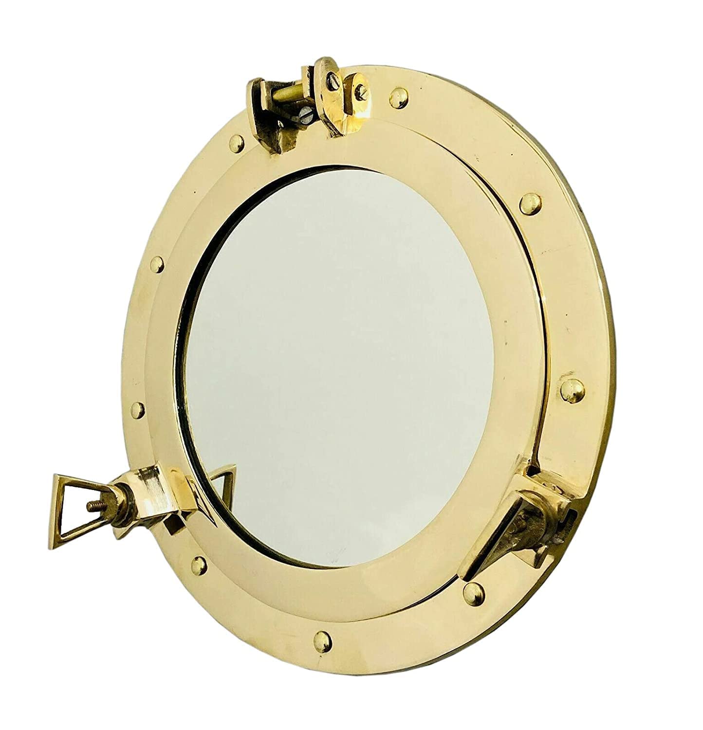 Fortifi Delivering Value Brass Made 12" Porthole Window Wall Mirror~Brass Porthole~Ship Porthole~Nautical Home Decor