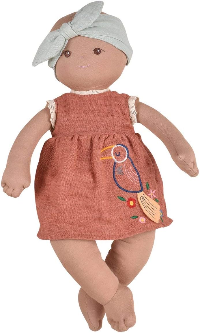 Tikiri Toys Bonikka Baby Aria - Organic Baby Doll (Dusty Pink)