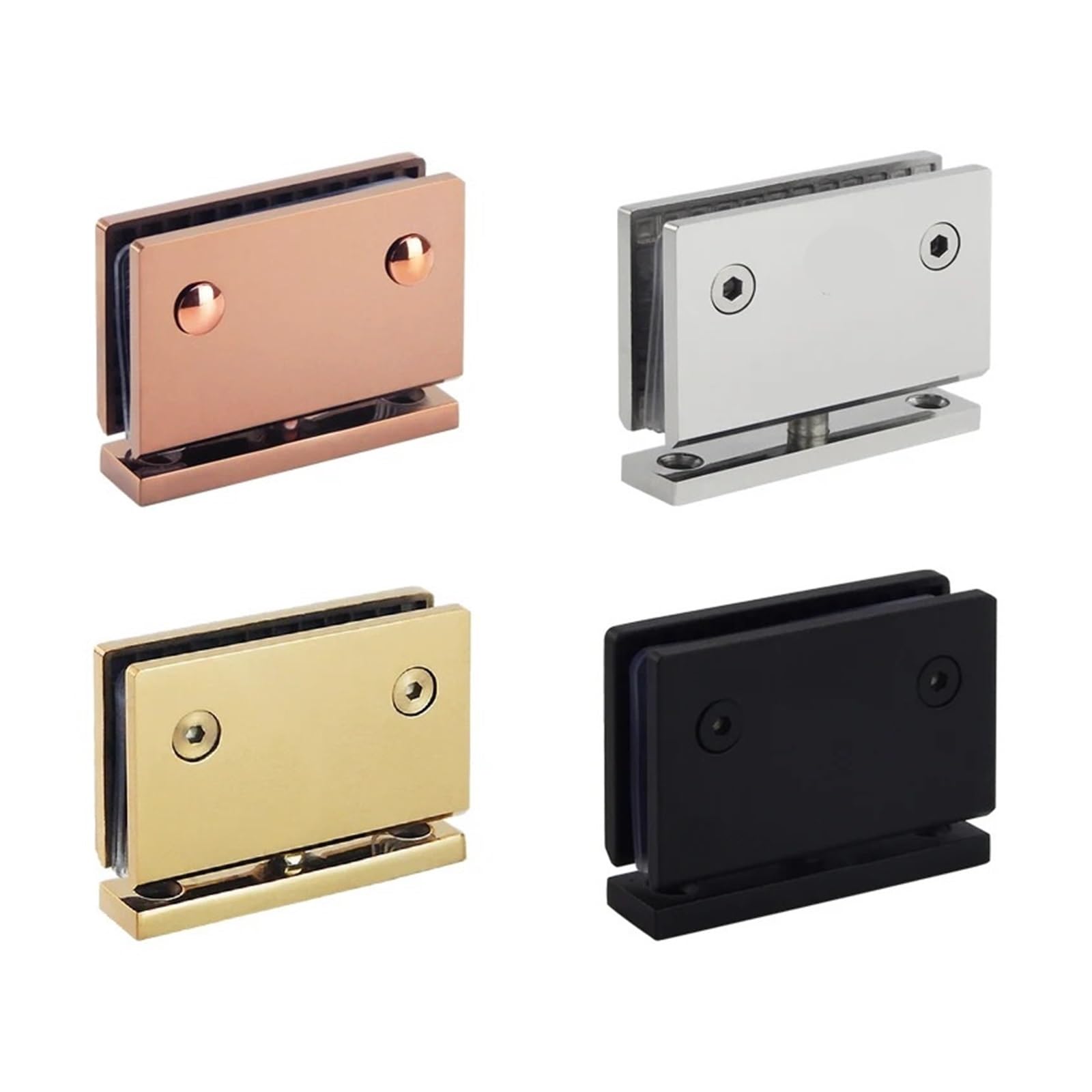 Bisagras para mamparas de ducha, Mampara de ducha Bisagras puerta vidrio Soporte pared acero inoxidable 360 ​​grados giratorio Multicolor(Black)