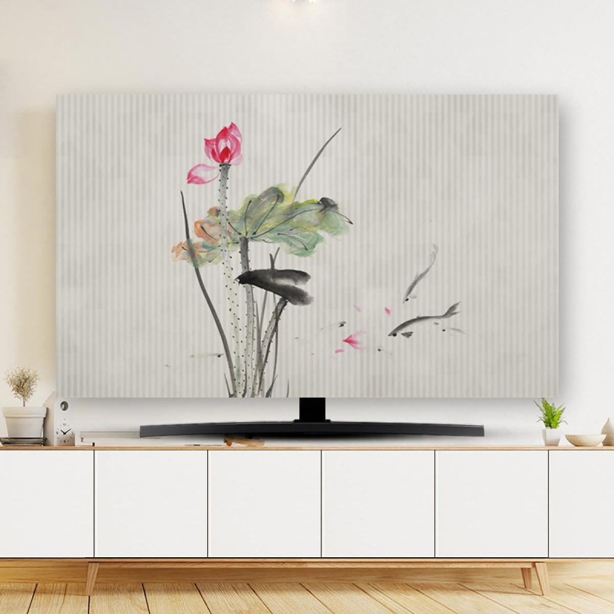 テレビカバー テレビダストカバー 屋内用テレビ防塵カバー ポリエステル製テレビスクリーンプロテクター テレビ/コンピューターディスプ