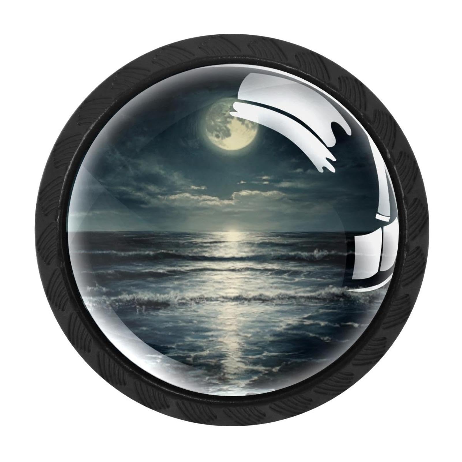 CHENZZZZ 4 Pack Sea Ocean Moon (2) Drawer Knob Cabinet Hardware