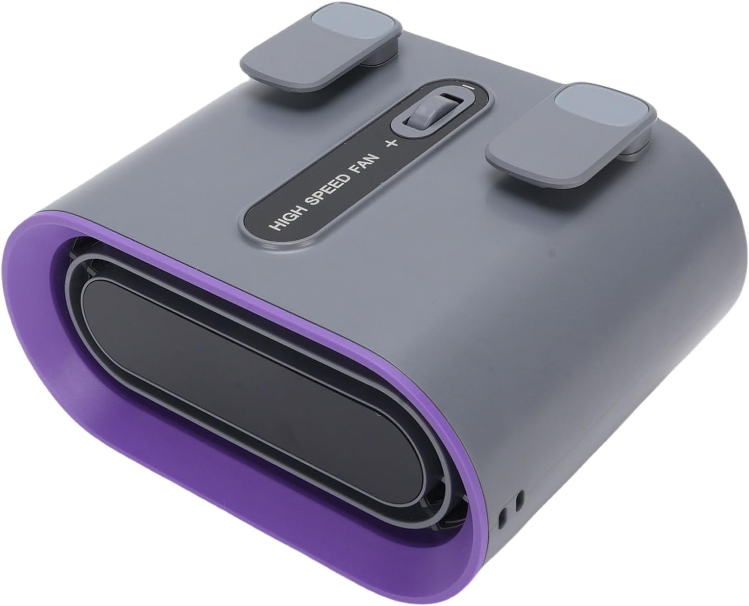 Rechargeable Waist Clamp/Holder Fan Built in Light Long Lasting Battery for Construction Sites (Gray)