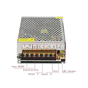 12V 5A Switching Power Supply,AC100V to DC12V 60W Transformers for LED Strip Light,Radio, Computer Project,Video Surveillance,Probe Signal Lamp
