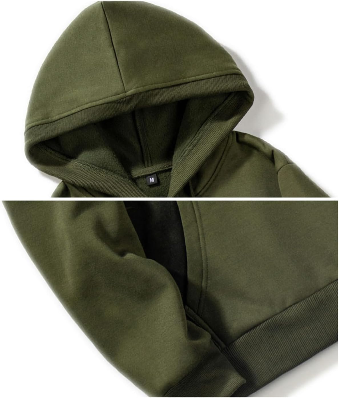 Men's Pullover Hoodie Blend Fleece Long Sleeve Contrast Color Military Sweatshirt with Kanga Pocket