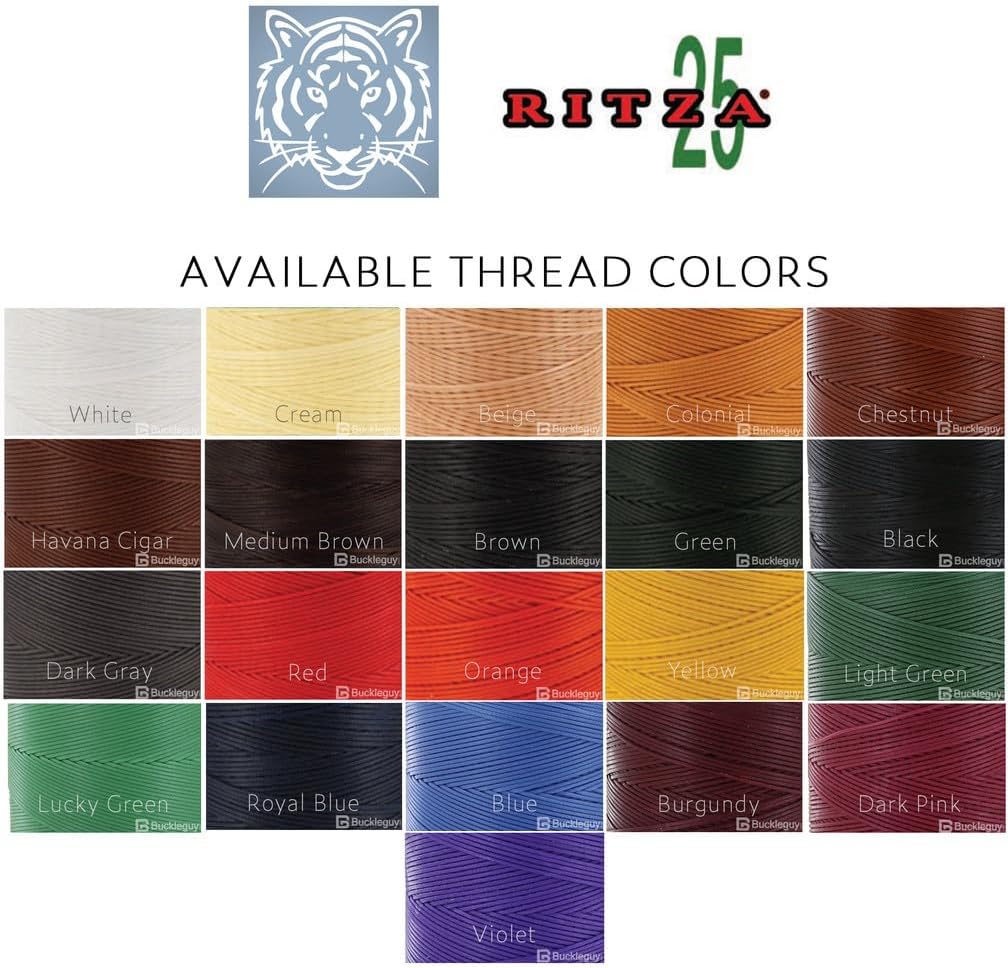 Buckleguy.com Ritza 25 Tiger Thread, Waxed Polyester, 21 Color Set