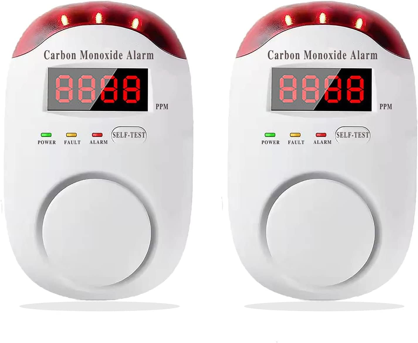 DYWL SECURITY Carbon Monoxide Detectors Portable Carbon Monoxide Detector for Travel Carbon Monoxide Detector Plug in Wall with LED Digital Display Voice Light Plug and Play - 2Pack
