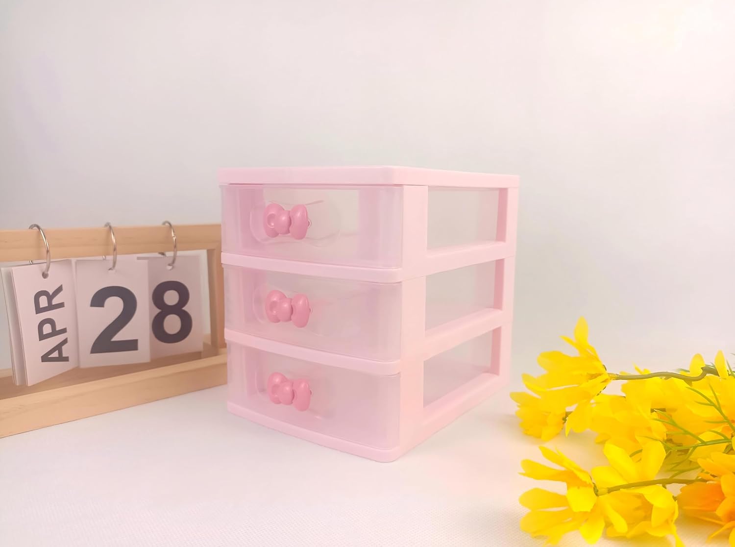 Girls Cute Lovely Color Storage Box Desktop Organizer Bathroom Bedroom Jewelry Storage Box For Storing Small Items (3 layers)