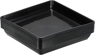 PATIKIL Pflanze Untertassen 9" 10 Packung Viereckig Plastik Blumentopf Dickere Pflanzen Tropfschalen für Innen Außen Garten Getopft Schwarz