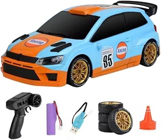 Ramokdu 1/24 Scale Drift RC Car VW Polo GT Style 4WD Remote Control Drift Car with LED Lights & Spray – 2.4G High Speed Re... Price In India