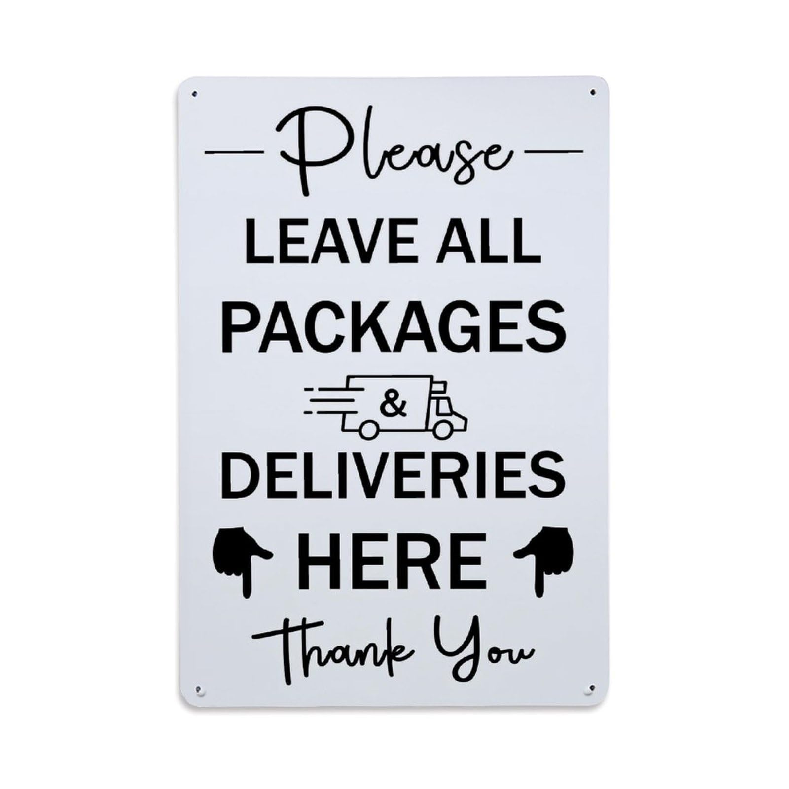 Nestemfo Vintage Please Leave All Packages Here Tin Sign Metal Sign, Living Room,Bar, Home, Bedroom Wall Decor,Retro Metal Poster 8X12 Inches