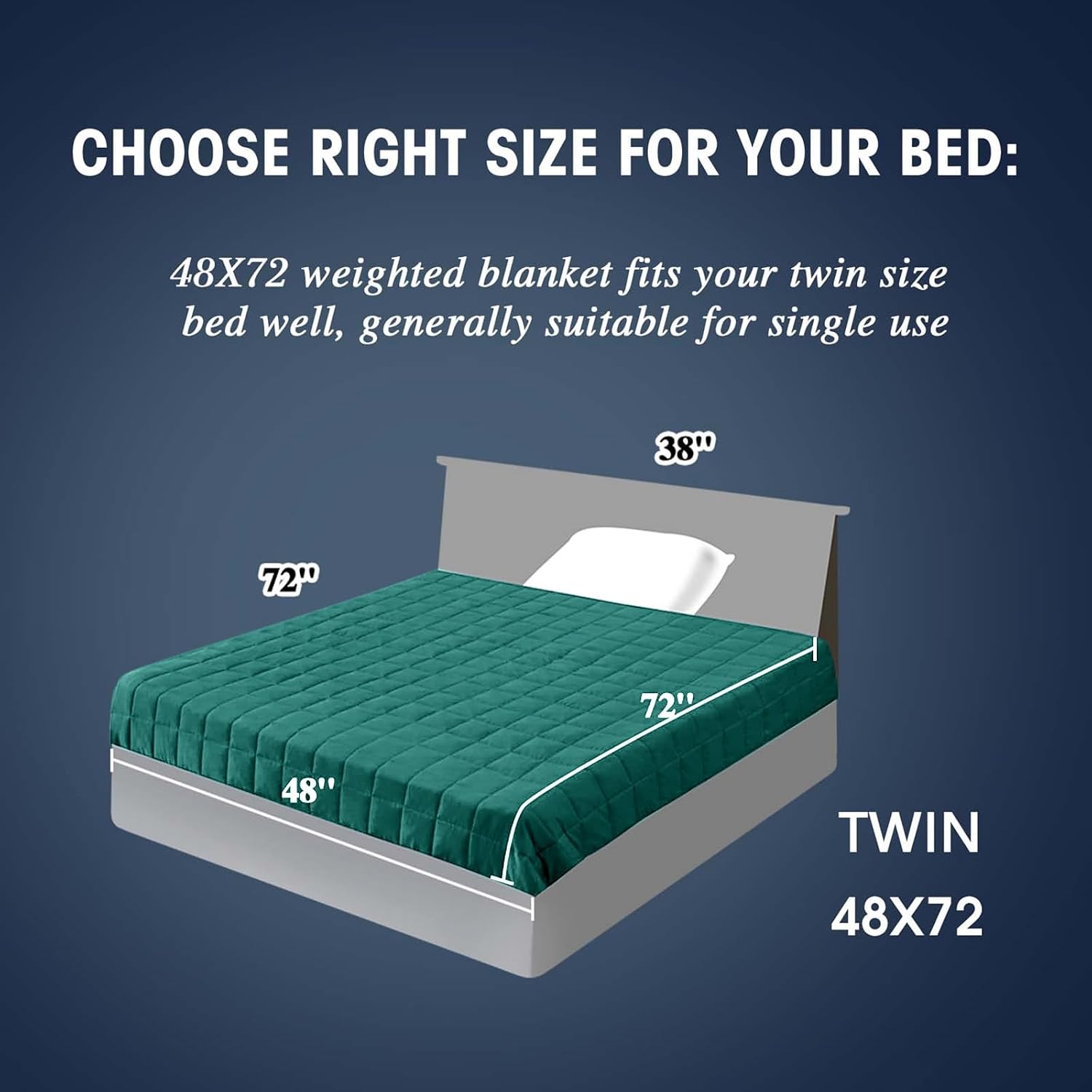  Weighted Blanket for Adults (10 lbs, 48" x 72", Glossy Green Stripes) Heavy Blanket for Sleeping Perfect for 90-110 lbs, Twin Size Breathable Blanket with Premium Glass Bead, Machine Washable thumbnail