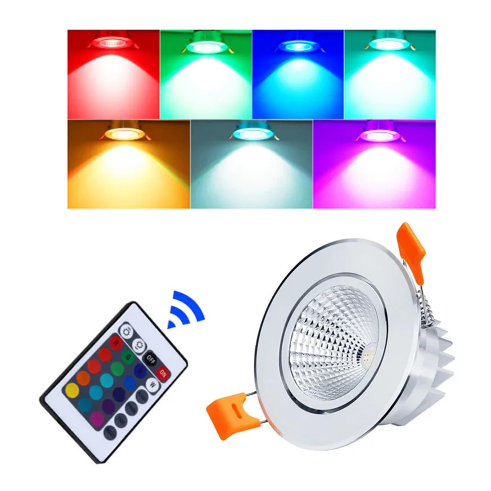eufeifeiegds RGB-LED-Einbauleuchte 5W 10W 15W, LED-Panel-Leuchte, verdeckte Deckeneinbauleuchte mit Fernbedienung, KTV-Schlafzimmer, Hotelflur(RGB with controller,15w)