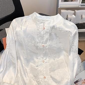 Mamianqun Style Spring Blouse, Chinese Stand Collar Top