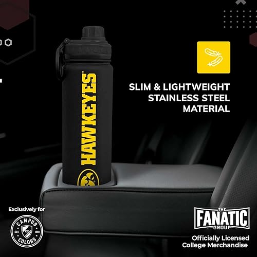 Vista 3 de Campus Colors Botella de agua de acero inoxidable de la NCAA, tapa giratoria, 24 onzas, clip de transporte, mantiene tus bebidas calientes o frías