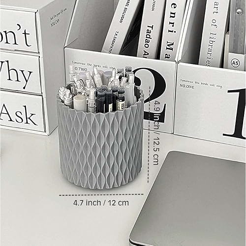 Miniatura 2 de OWLFAVO Organizador de escritorio giratorio, soporte giratorio para bolígrafos, accesorios de lápices de 360 grados, bandeja de almacenamiento para