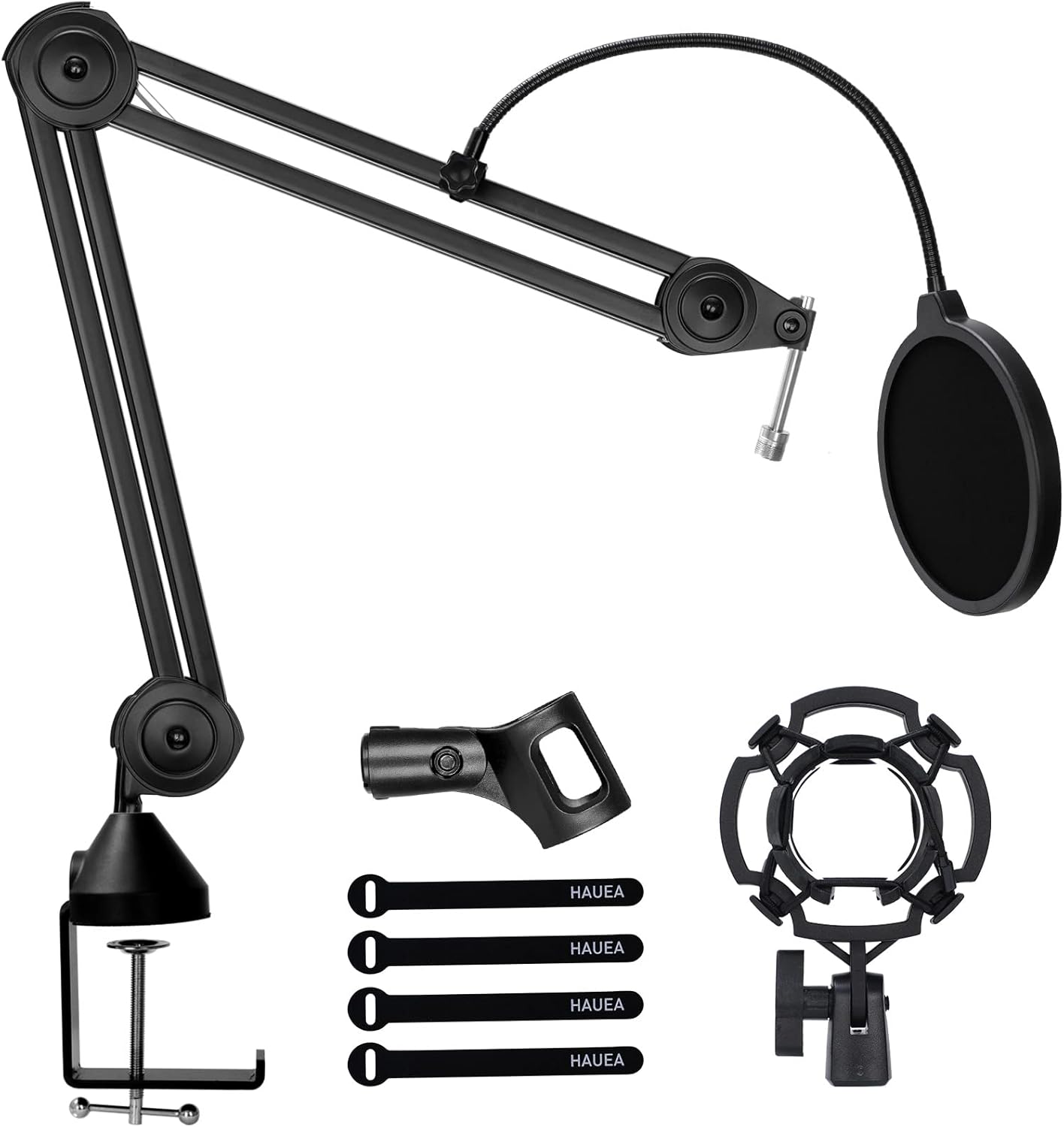 Mic Stand, HAUEA Heavy Duty Mic Stand Desk Mount Microphone Stand Suspension Scissor