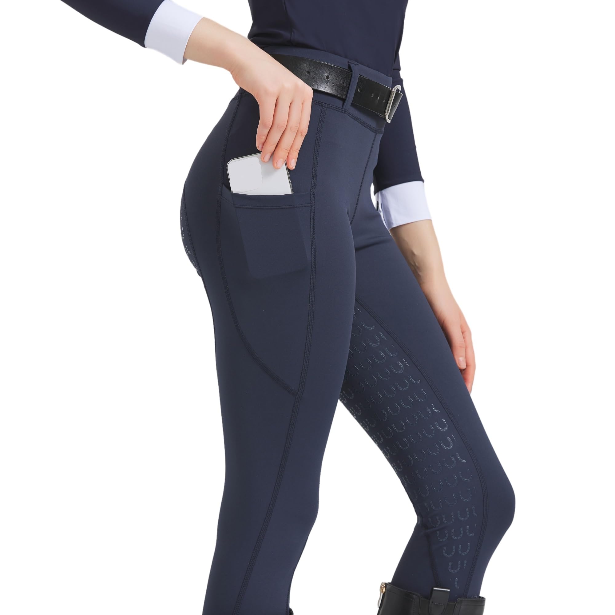Pantalones de equitación Pantalones De Equitación For Mujer, De Punto, De Silicona, Ajustados Y Muy Elásticos. Pantalones De Equitación Ajustados.(Blue,XL)
