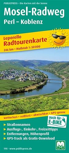 Mosel-Radweg, Perl - Koblenz: Leporello Radtourenkarte mit Ausflugszielen, Einkehr- &amp; Freizeittipps, wetterfest, reißfest, abwischbar, GPS-genau. 1:50000 (Leporello Radtourenkarte: LEP-RK)