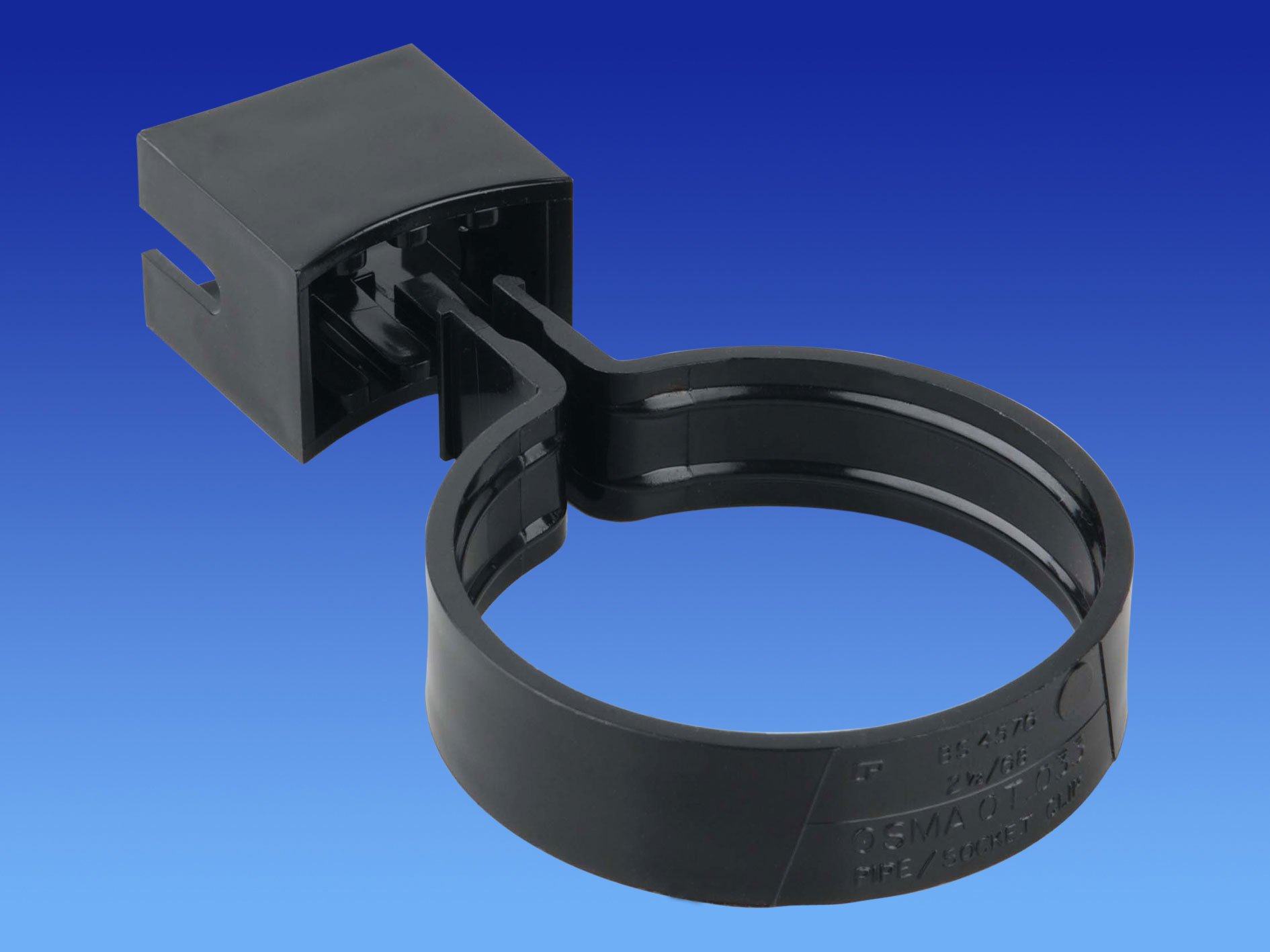 Osma 0T033B concealed screw pipe or socket bracket 68mm (2.5") Black