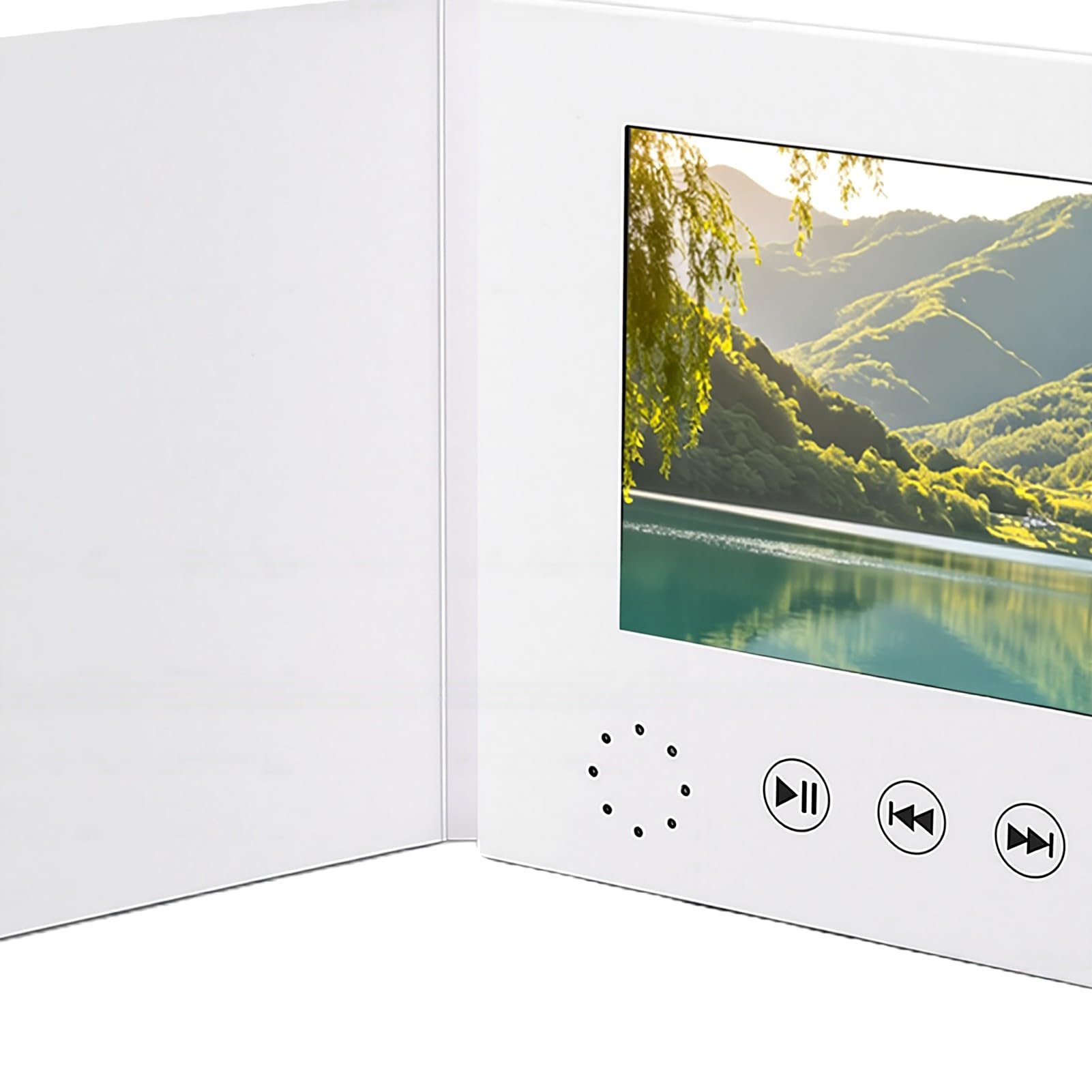 Karlak Tarjeta de Felicitación de Vídeo Electrónica 7 Pulgadas con Diseño Personalizable, Pantalla Vídeo Alta Definición 720P para Uso Personal y Marketing