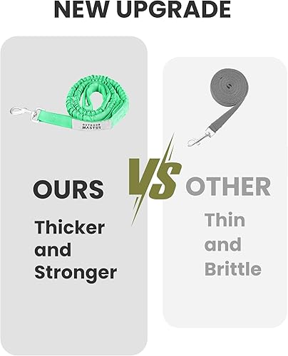 Miniatura 5 de Correa de perro elástica OutdoorMaster, correa resistente para perros con absorción de tirones, 2 mangos acolchados, correa de entrenamiento, mayor