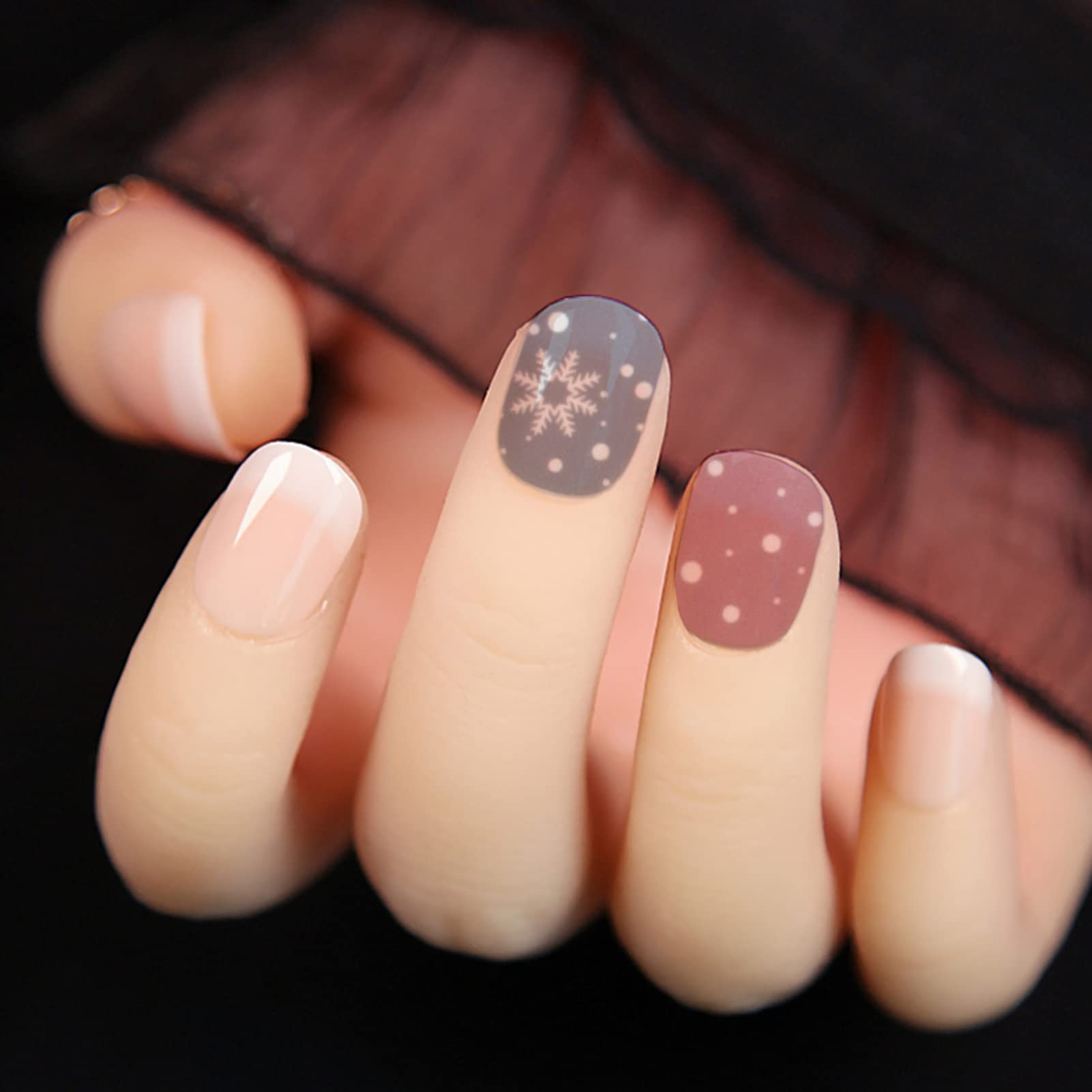 FRCOLOR 3 Set Di Adesivi Per Unghie Natalizi Decalcomanie Adesive Adesivi Per Nail Art Con Fiocchi Di Neve Per Donne 8 Fogli * 3