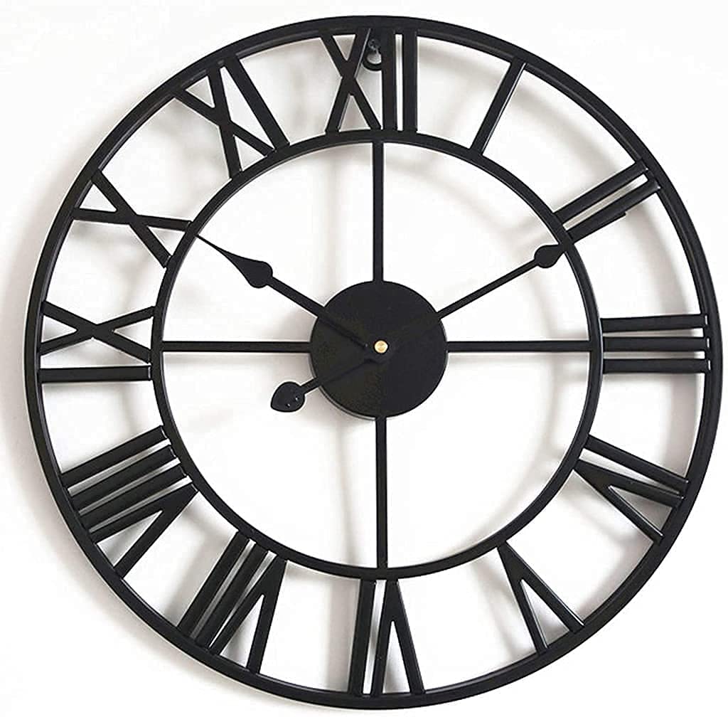 Amazon.co.jp: 大型レトロ壁掛け時計、屋外ガーデンサイレントクォーツ