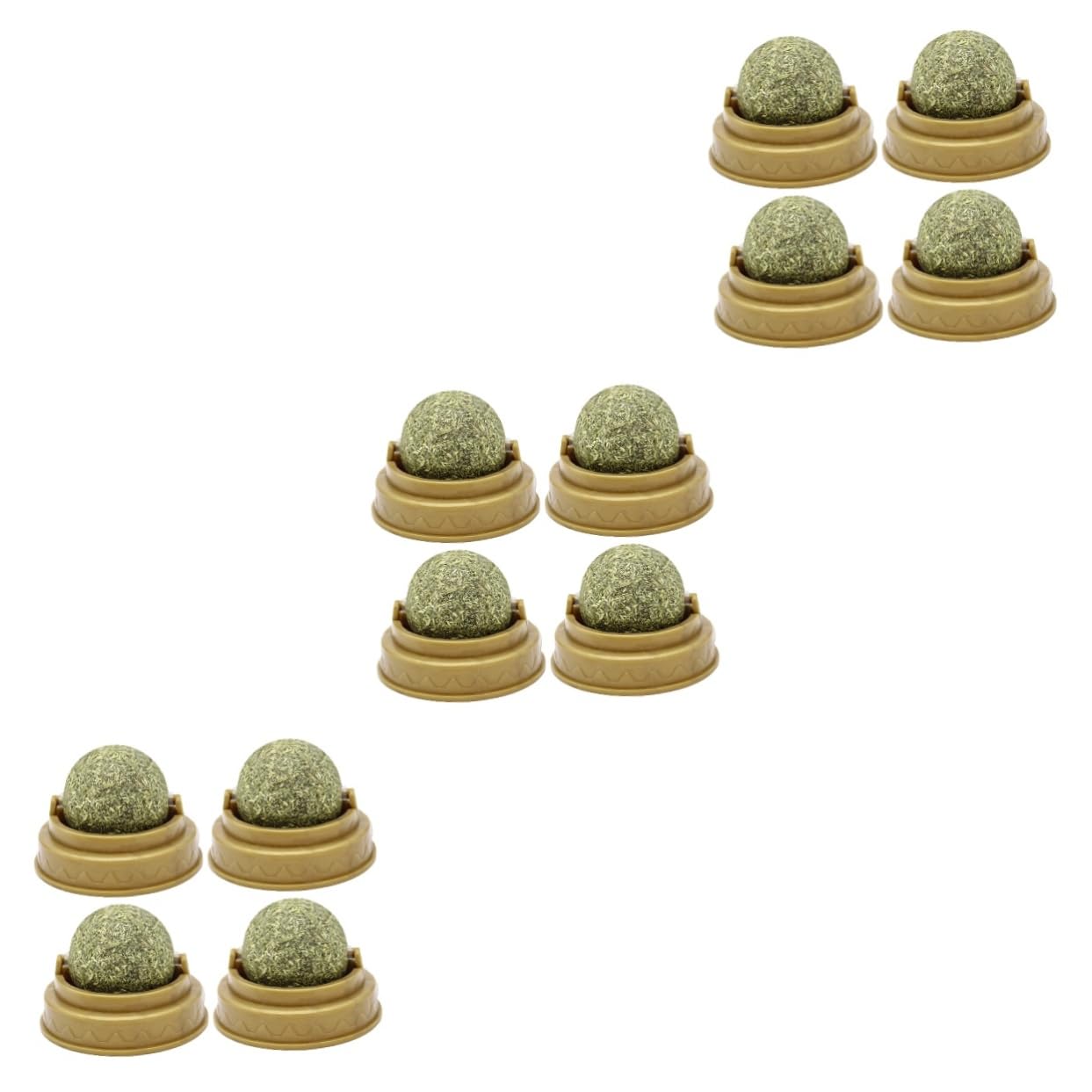 FRCOLOR 12 Juguetes para Gatos, Juguete para morder, Gato Lame Hierba gatera, Juguetes digestivos para Gatos, Juguete de Pelota para Pegar en la Pared, para Mascotas, Aperitivos, Rueda de
